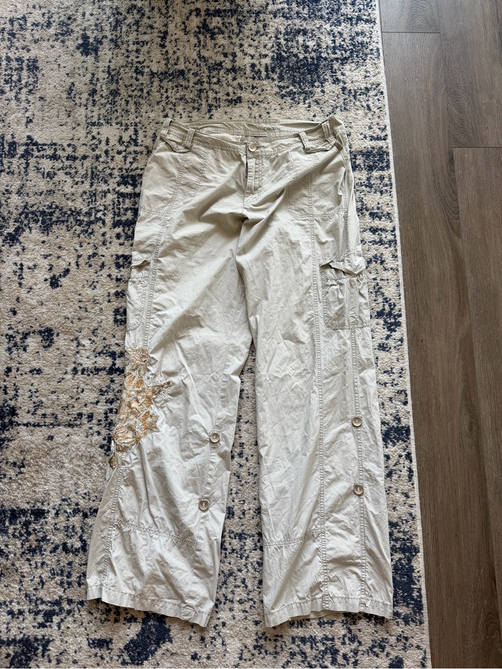 Wide Leg Cargo Pants in Light Khaki
